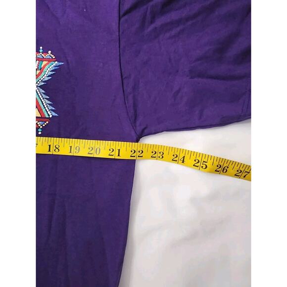 Vintage Sputh Dakota Native Shirt Purple Jerzees Black Hills Tribal Tee VTG L - Picture 6 of 6